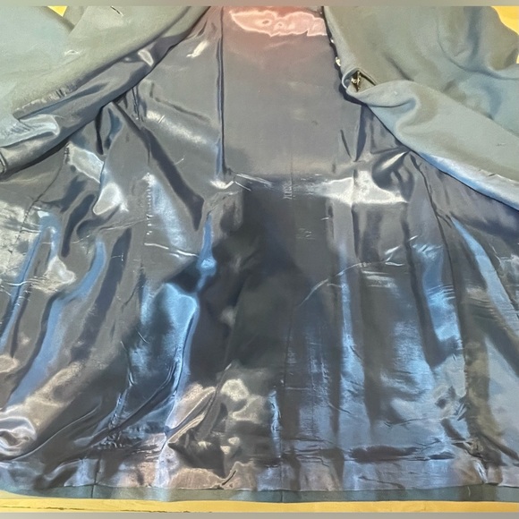 Vintage Ivana Wool Blazer Blue Velvet Trim Lace Cuff Size 18 Made in USA - Picture 9 of 9